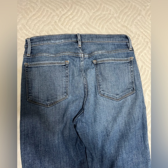 FRAME Le Nouveau Straight Jeans Size 29 Blue Ankle Slit Raw Hem High Rise EUC - Picture 11 of 12